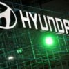 Hyundai logo is seen during Munich Auto Show, IAA Mobility 2021 in Munich, Germany, September 8, 2021. REUTERS/Wolfgang Rattay/File Photo