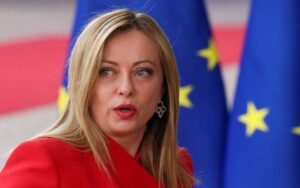 Italy's Prime Minister Giorgia Meloni attends the European leaders summit in Brussels, Belgium February 9, 2023. REUTERS/Yves Herman/File Photo